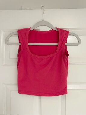 Bright Pink Cropped Tank Top